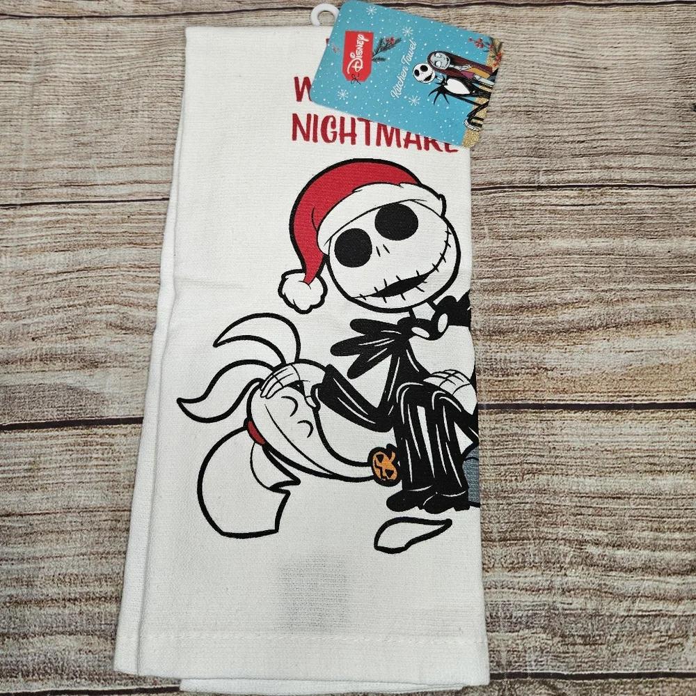 Disney Nightmare Before Christmas Jack And Zero Christmas Kitchen Towel